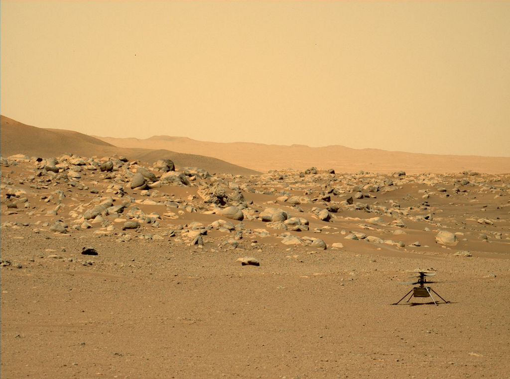 De Ingenuity helikopter op Mars