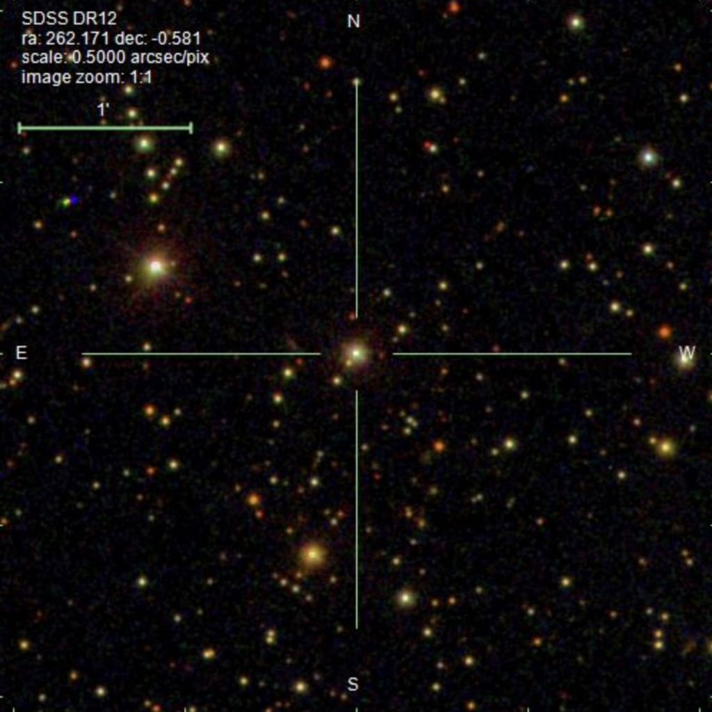 de positie van het dubbelsysteem Gaia DR3 4373465352415301632. 