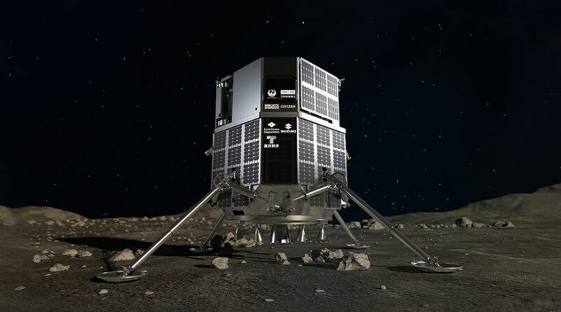 Artist impressie van de Hakuto-R op de Maan.