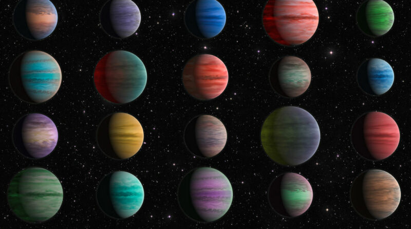 Artist impressie van 25 verschillende exoplaneten