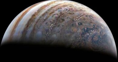 Een afbeelding van Jupiter gemaakt door de JunoCam