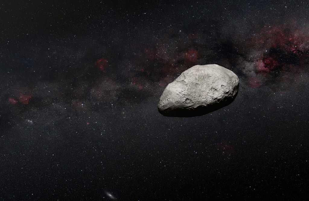 Artist impressie van een asteroïde.