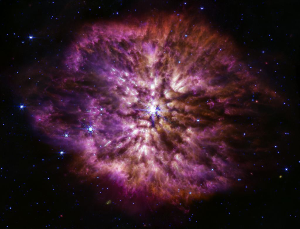 WR-124 afgebeeld door de James Webb Space Telescope