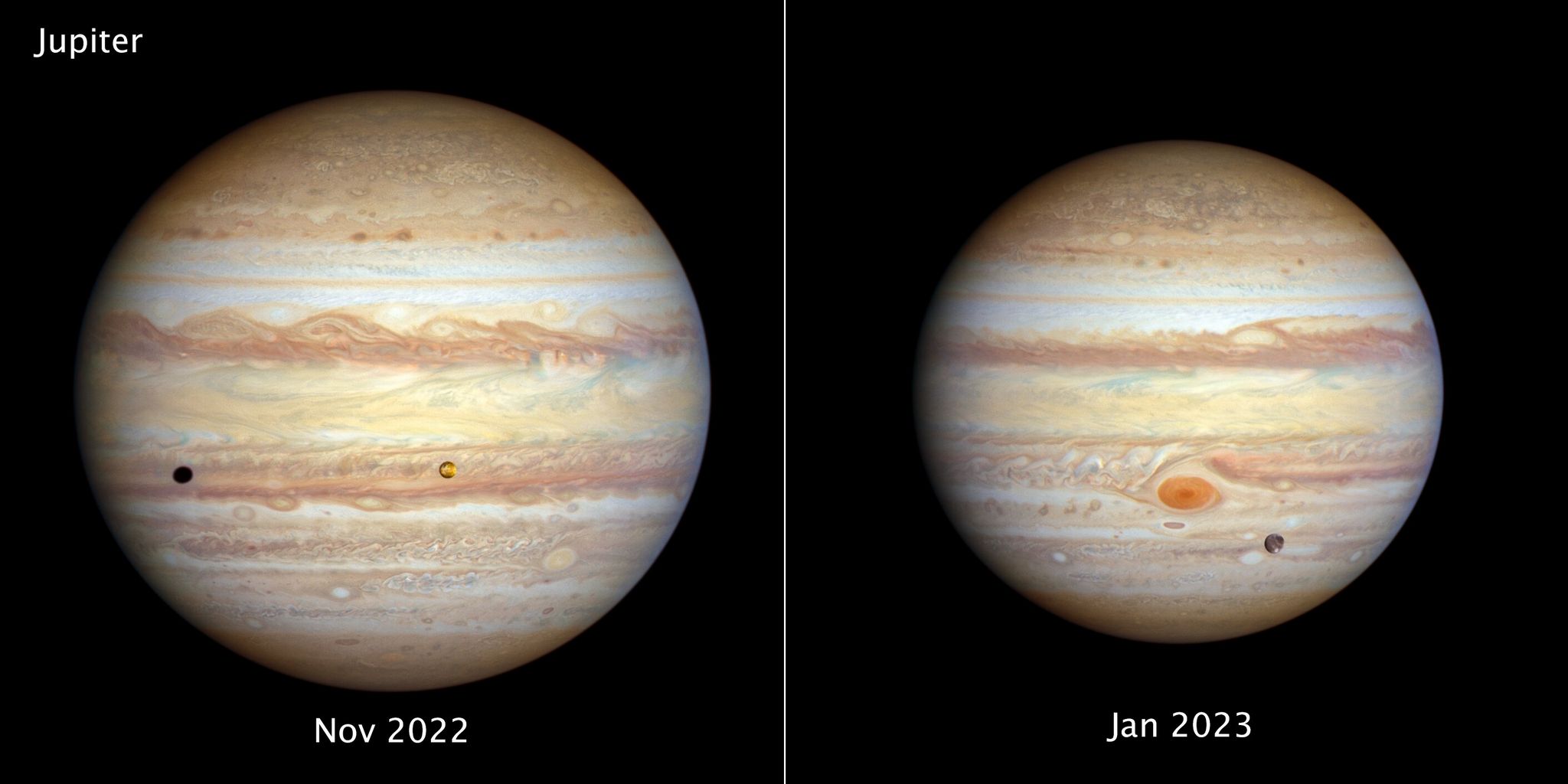 Jupiter in november 2022 en januari 2023