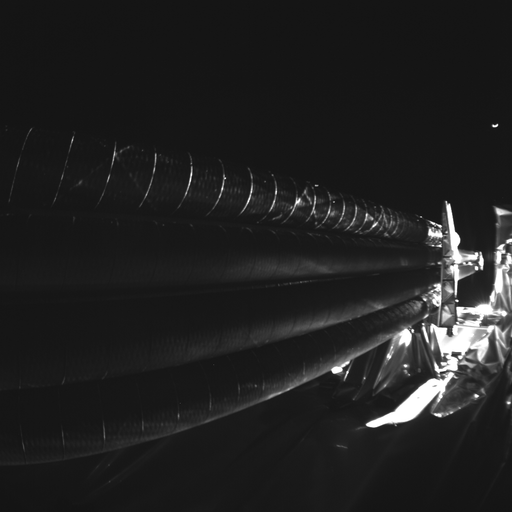 De vastzittende antenne aan boord van JUICE's Radar voor Icy Moons Exploration fladdert rond i