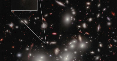 Een geprojecteerde afbeelding van het sterrenstelsel JD1