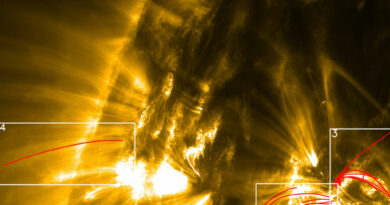 Deze afbeelding, gemaakt met ESA's Solar Orbiter op 1 april 2022, toont een gedeeltelijke doorsnede van de zon met gas op 1 miljoen graden;