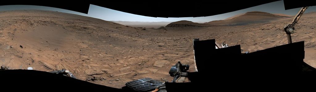 NASA's Curiosity gebruikte zijn Mastcam om deze inslagkrater vast te leggen op een locatie met de bijnaam "Jau" 