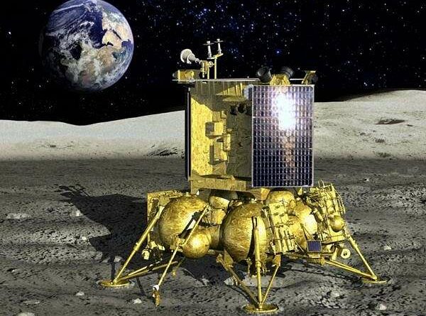 Artist impressie van Luna 25 op de Maan