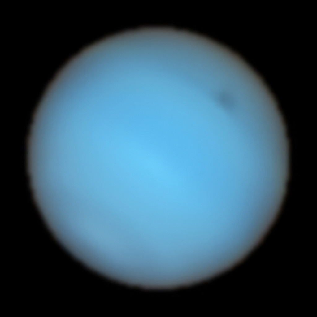 Neptunus, waargenomen met het MUSE-instrument op de Very Large Telescope