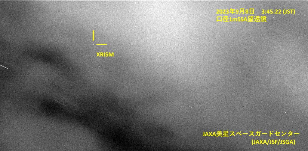 Positie van de XRISM röntgentelescoop in een lage baan om de Aarde.