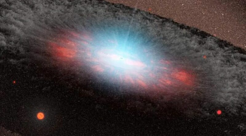 Artist impressie van de kern van een zwart gat.