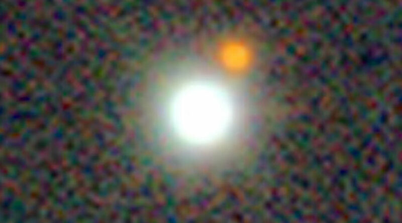 Deze afbeelding van de quasar J0529-4351 is afkomstig uit de Dark Energy Camera Legacy Survey DR10