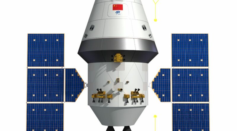 Een illustratie toont China's nieuwe bemanningsruimteschip.