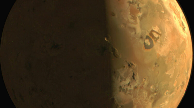 Het JunoCam-instrument aan boord van NASA's Juno-ruimtevaartuig maakte op 3 februari 2024 een beeld van Io