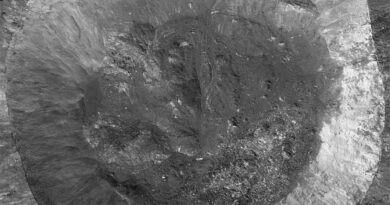 De krater Giordano Bruno op de Maan