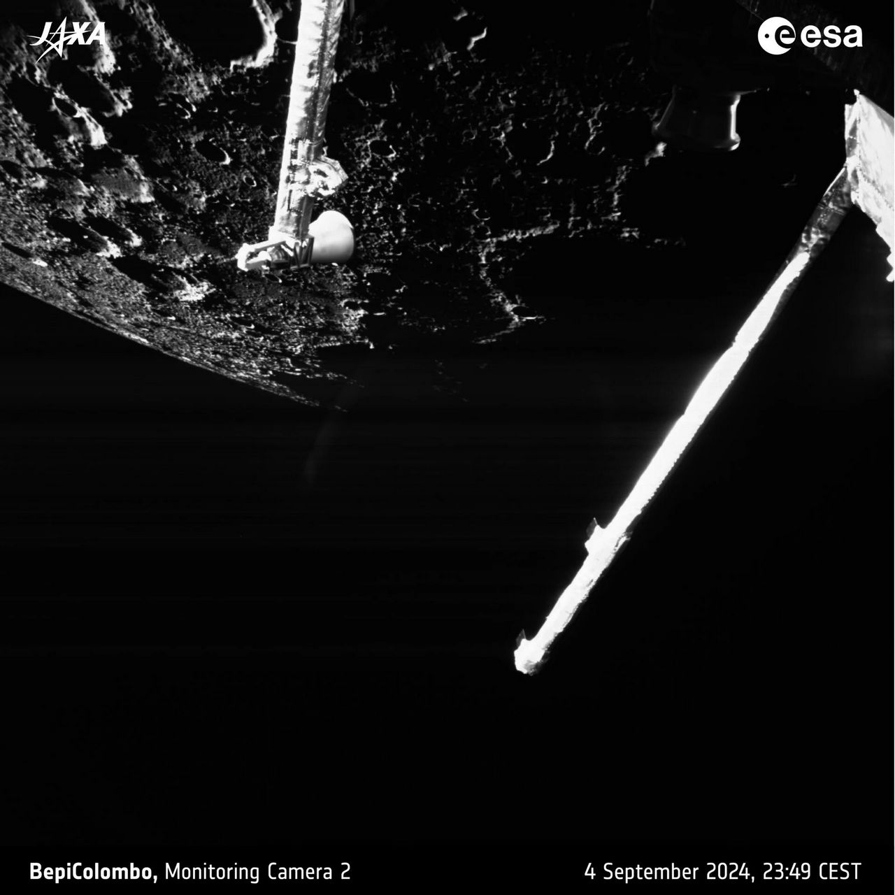 Bepicolombo's dichtstbijzijnde blik op Mercurius.
