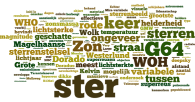 Woordenwolk WOH G64 in het sterrenbeeld Dorado