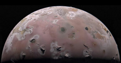 Het noordpoolgebied van Io werd vastgelegd door NASA's Juno