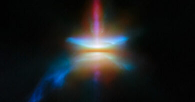 Deze Webb/NIRCam/MIRI-afbeelding toont het Herbig-Haro-object HH ​​30.