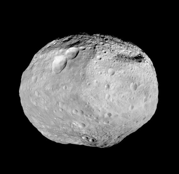 De asteroïde Vesta, vastgelegd door de DAWN ruimtesonde