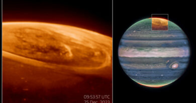 Webb ziet poollicht op Jupiter