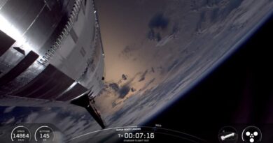 Het uitzicht vanuit Starship aan het begin van de Flight 10-missie.