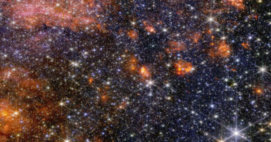 Sterren, gas en kosmisch stof in de moleculaire wolk Sagittarius B2