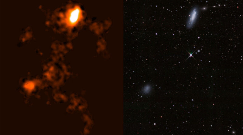 Radio- (links) en optische (rechts) beelden van NGC 4532 / DDO 137.