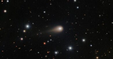 De Gemini South-telescoop in Chili heeft deze gedetailleerde foto gemaakt van de interstellaire komeet 3I/ATLAS, waarop de brede coma en staart te zien zijn.