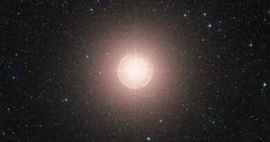 Een kleurencompositie van Betelgeuze